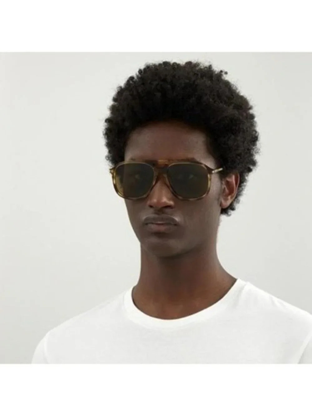 Saint Laurent SL476 004 Sunglasses Havana Aviator Frame, Grey Lenses